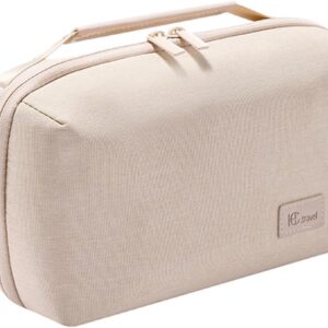 Kaxich Travel Electronics Organizer, Electronics Accessories Bag Portable Cable Organizer Case Waterproof Universal for Adapters Memory Cards, USB Cables (Beige)