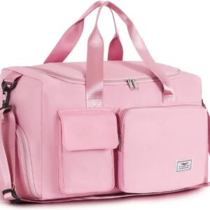 FIORETTO Women's Gym Duffle Bag with Shoes Compartment, 37L Capacity, Ideal for Travel, Gym, Sports, Duffel, Weekender