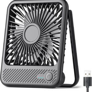 Koonie USB Desk Fan, Strong Wind Ultra Quiet Small Personal Fan with 180° Tilt Folding and 3 Speeds Adjustable, USB-C Corded Powered Mini USB Fan for Office Desktop Bedroom, NO BATTERY