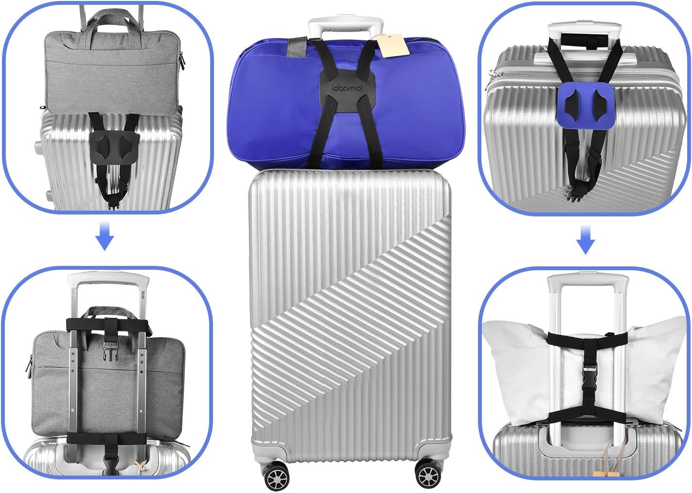 Luggage Straps Bag Bungee, Luggage Straps Suitcase Adjustable Belt,Add a Bag Easy to Travel Suitcase Elastic Strap Belt – (Black) - Image 4