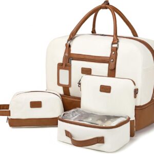 Wogarl Weekender Bags for Women Large Overnight Bag Weekend Travel Duffel Bag Carry on Shoulder with Shoe Compartment Toiletry Bag for Travel Business Gym