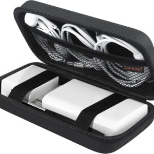 Canboc Electronics Travel Organizer, MacBook Charger Carrying Case, Electronic Accessories Portable Cable Storage Bag for Charging Cords, Power Adapter, MagSafe, USB Hub, Power Bank, Earbuds, Black
