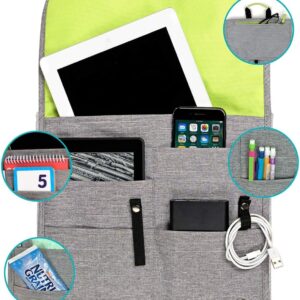 Airplane Pocket Organizer | Tray Table Cover | In Flight Seat Back Organizer Bag | Commuter Essential Travel Bag | Media Pouch For Flying | Travel Gift | Attaches To Luggage