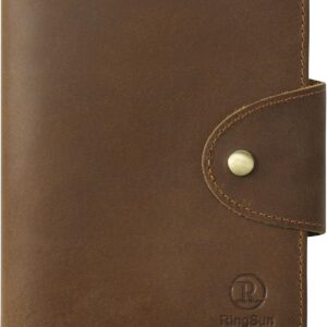 Ringsun Leather Passport Wallet for Men Women, RFID Passport Holder Case Travel Passport Cover for Family