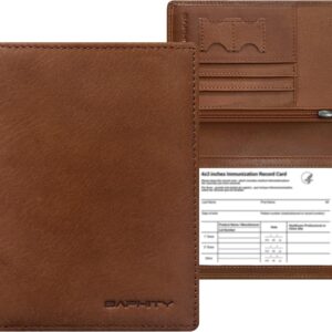 Premium Leather Passport Holder for Travel - RFID Blocking Passport Wallet for Men & Women, Passport Cover with Card Slots, ID Window - Business Travel, Airport Security, Gift for Travelers