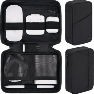 Purevave Electronics Organizer, Tech Pouch for Travel, Compact Small Travel Cable Bag for Cord, Phone Charger, USB Drive, SD Card and Power Bank Black