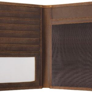 Jack&Chris Leather Passport Holder RFID Blocking Passport Travel Wallet Cover Case for Men Women Brown JC17